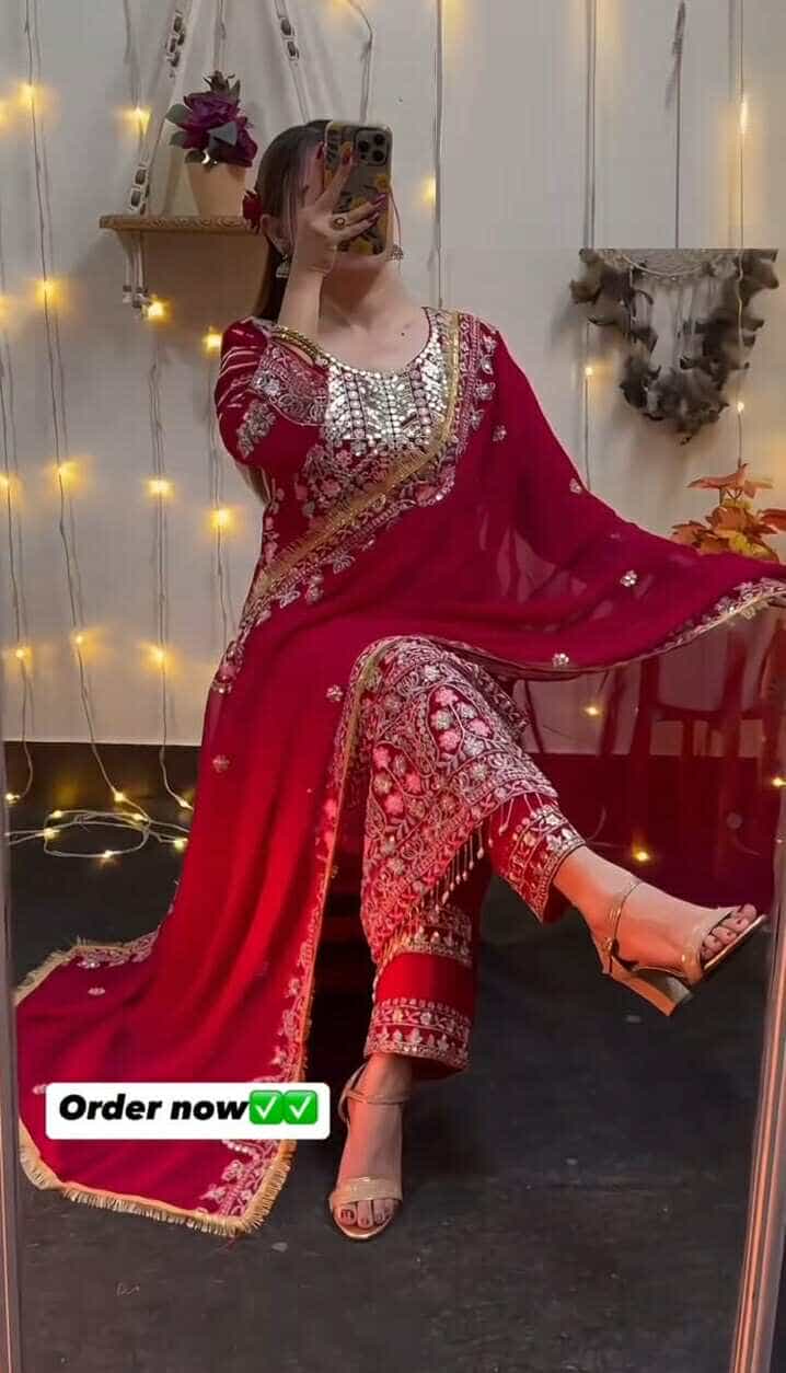 Georgeette Secuence Embroidery Salwar Kameez